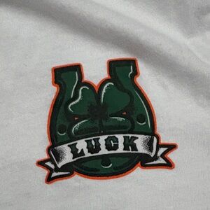 💥White T-Shirt with Green Trim